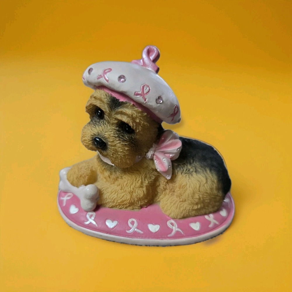 Hamilton Collection Paws For A Cause‎ Yorkie Figurines Breast Cancer
